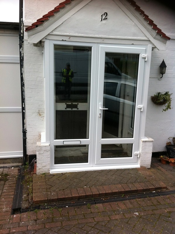 uPVC French doors fitted as front entrance in Reading